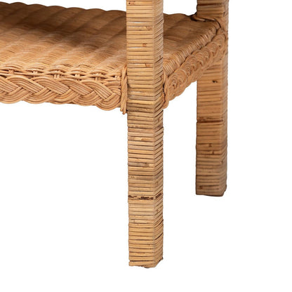 Baxton Studio - Minahasa Side Table in Light Honey - MINAHASA-Light Honey Rattan-End Table view 4