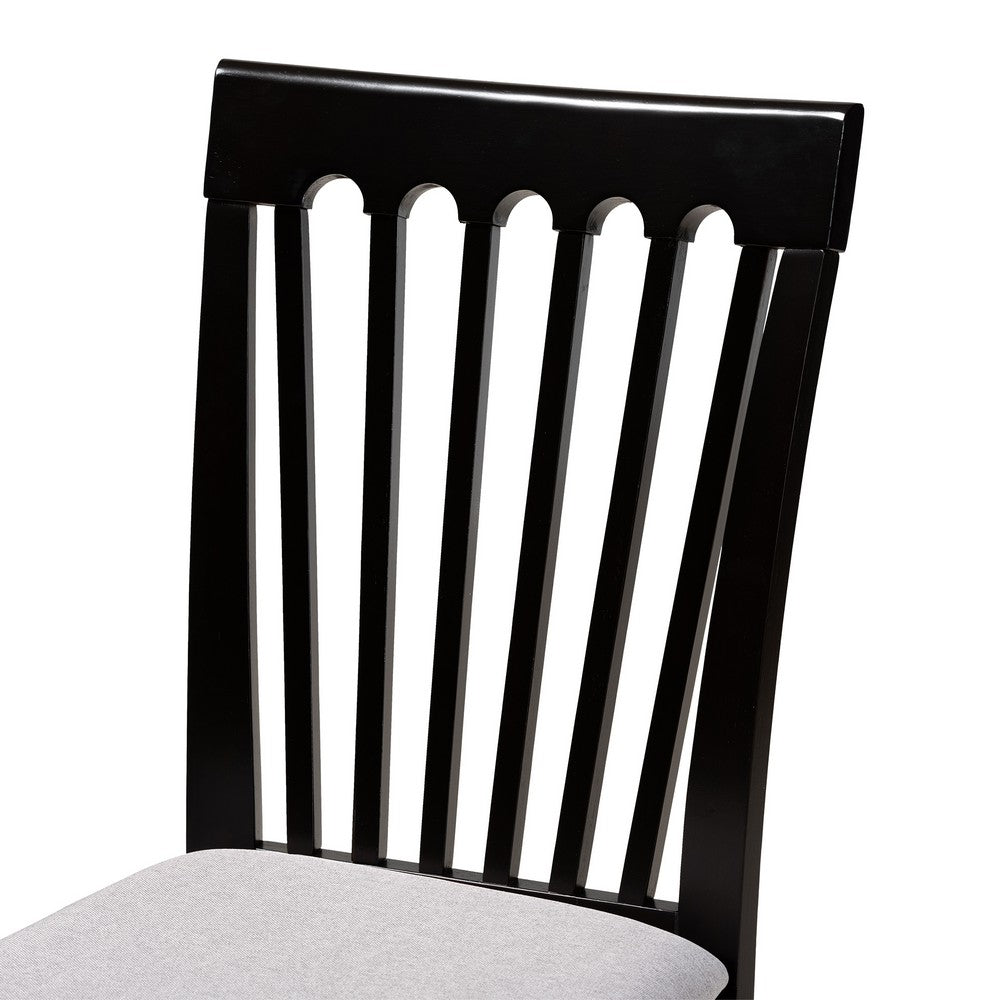 Baxton Studio - Minette Dining Set in Grey/Espresso Brown - RH319C-Grey/Dark Brown-7PC Dining Set view 4