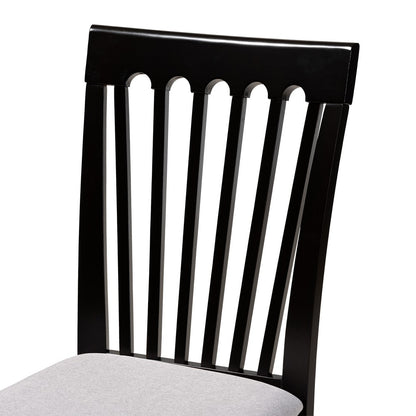 Baxton Studio - Minette Dining Set in Grey/Espresso Brown - RH319C-Grey/Dark Brown-7PC Dining Set view 4