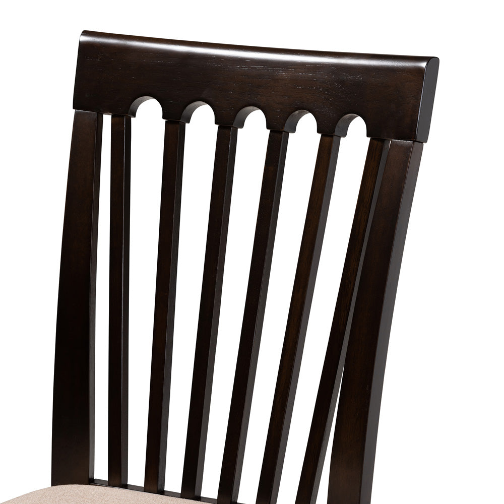 Baxton Studio - Minette Dining Set in Sand Brown/Espresso - RH319C-Sand/Dark Brown-5PC Dining Set view 2