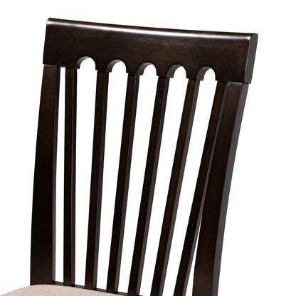 Baxton Studio - Minette Dining Set in Sand Brown/Espresso - RH319C-Sand/Dark Brown-5PC Dining Set view 2
