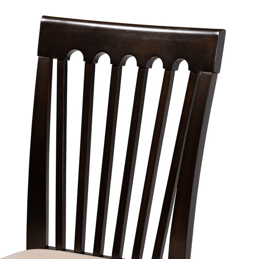 Baxton Studio - Minette Dining Set in Sand Brown/Espresso - RH319C-Sand/Dark Brown-5PC Dining Set view 2