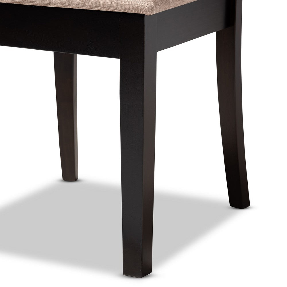 Baxton Studio - Minette Dining Set in Sand/Dark Brown - RH319C-Sand/Dark Brown-6PC Dining Set view 7