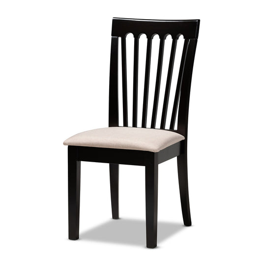 Baxton Studio - Minette Dining Set in Sand/Dark brown - RH319C-Sand/Dark Brown-7PC Dining Set view 2