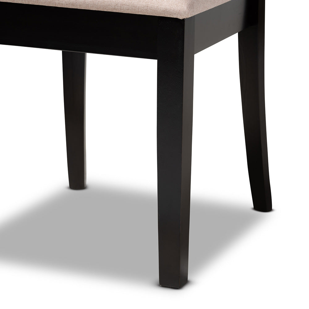Baxton Studio - Minette Dining Set in Sand/Dark brown - RH319C-Sand/Dark Brown-7PC Dining Set view 4