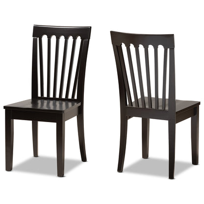 Baxton Studio - Minette Set of 2 Dining Chairs in Dark Brown - RH319C-Dark Brown Wood Scoop Seat-DC-2PK view 1