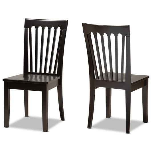 Baxton Studio - Minette Set of 2 Dining Chairs in Dark Brown - RH319C-Dark Brown Wood Scoop Seat-DC-2PK view 1