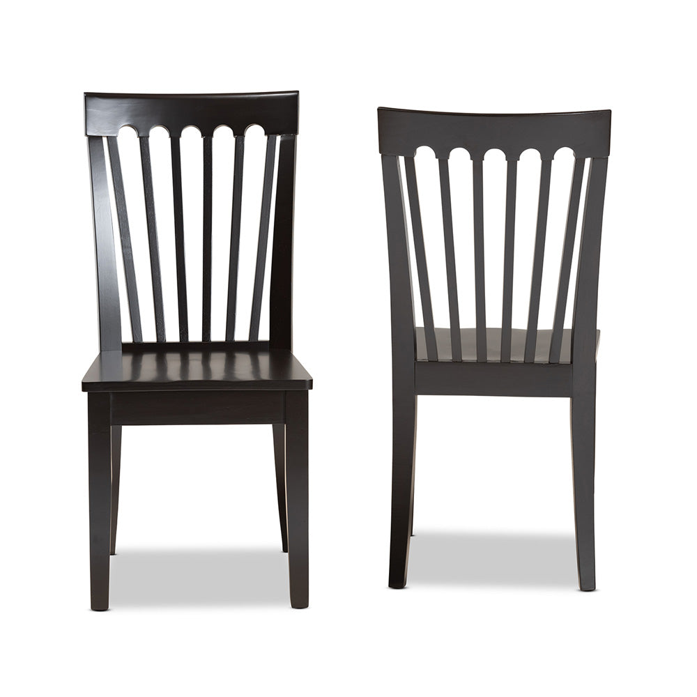 Baxton Studio - Minette Set of 2 Dining Chairs in Dark Brown - RH319C-Dark Brown Wood Scoop Seat-DC-2PK view 2