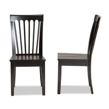Baxton Studio - Minette Set of 2 Dining Chairs in Dark Brown - RH319C-Dark Brown Wood Scoop Seat-DC-2PK view 3