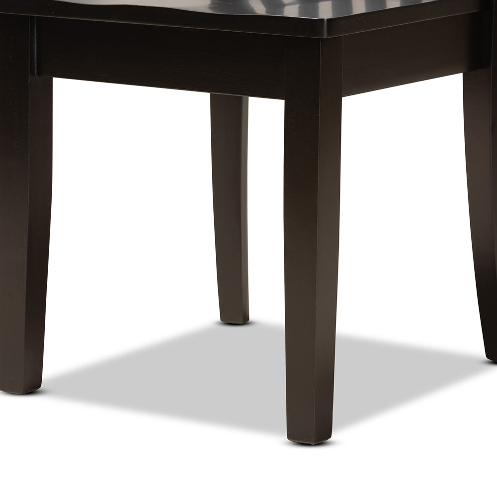Baxton Studio - Minette Set of 2 Dining Chairs in Dark Brown - RH319C-Dark Brown Wood Scoop Seat-DC-2PK view 5