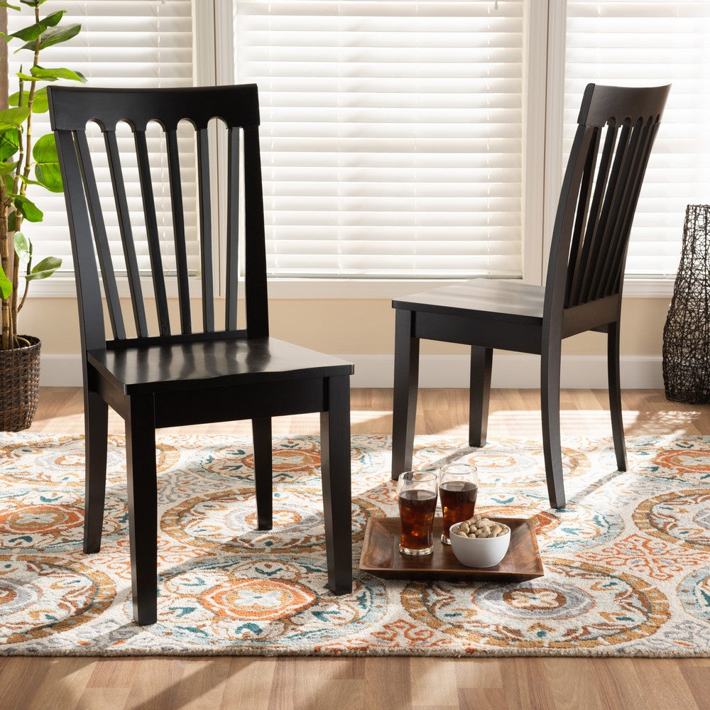 Baxton Studio - Minette Set of 2 Dining Chairs in Dark Brown - RH319C-Dark Brown Wood Scoop Seat-DC-2PK view 6