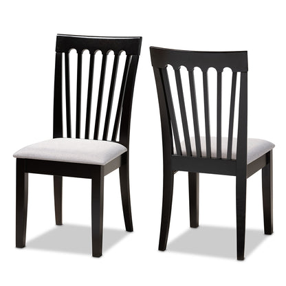 Baxton Studio - Minette Set of 2 Dining Chairs in Grey/Espresso Brown - RH319C-Grey/Dark Brown-DC-2PK view 1
