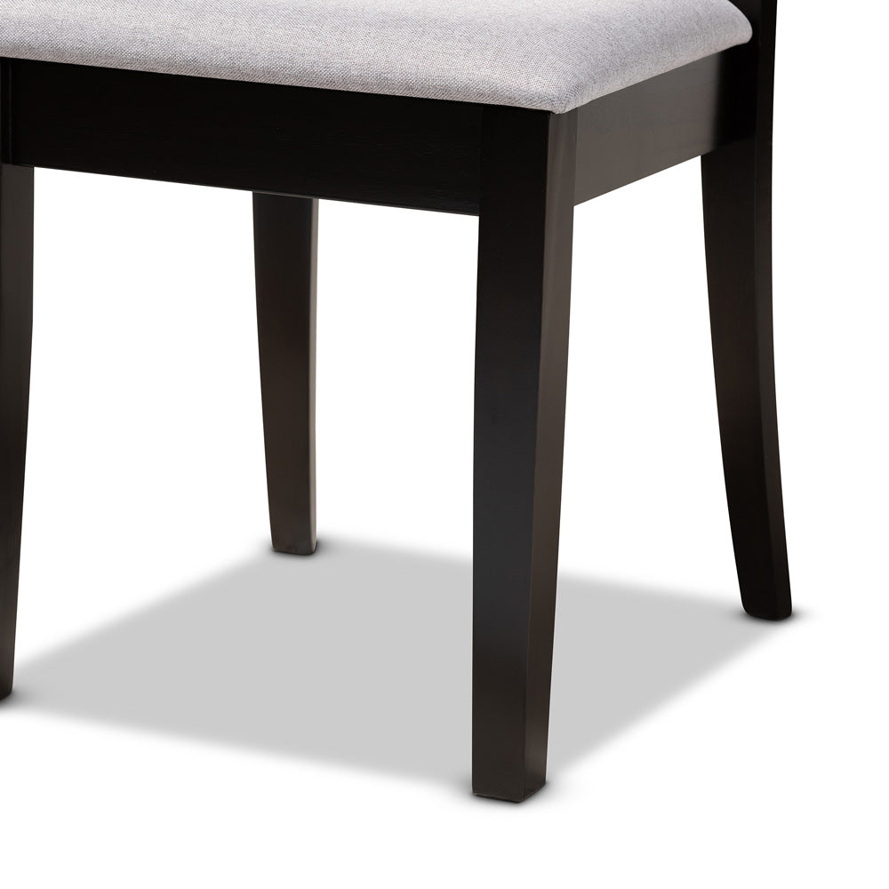 Baxton Studio - Minette Set of 2 Dining Chairs in Grey/Espresso Brown - RH319C-Grey/Dark Brown-DC-2PK view 5
