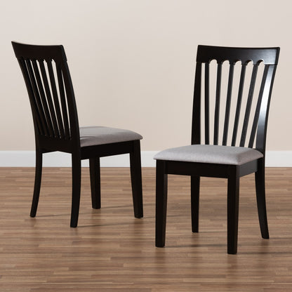 Baxton Studio - Minette Set of 2 Dining Chairs in Grey/Espresso Brown - RH319C-Grey/Dark Brown-DC-2PK view 7