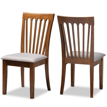 Baxton Studio - Minette Set of 2 Dining Chairs in Grey/Walnut - RH319C-Grey/Walnut-DC-2PK view 1
