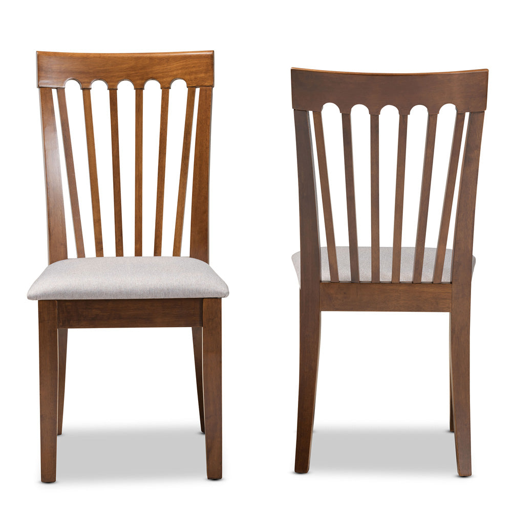 Baxton Studio - Minette Set of 2 Dining Chairs in Grey/Walnut - RH319C-Grey/Walnut-DC-2PK view 2