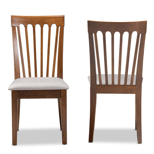 Baxton Studio - Minette Set of 2 Dining Chairs in Grey/Walnut - RH319C-Grey/Walnut-DC-2PK view 2