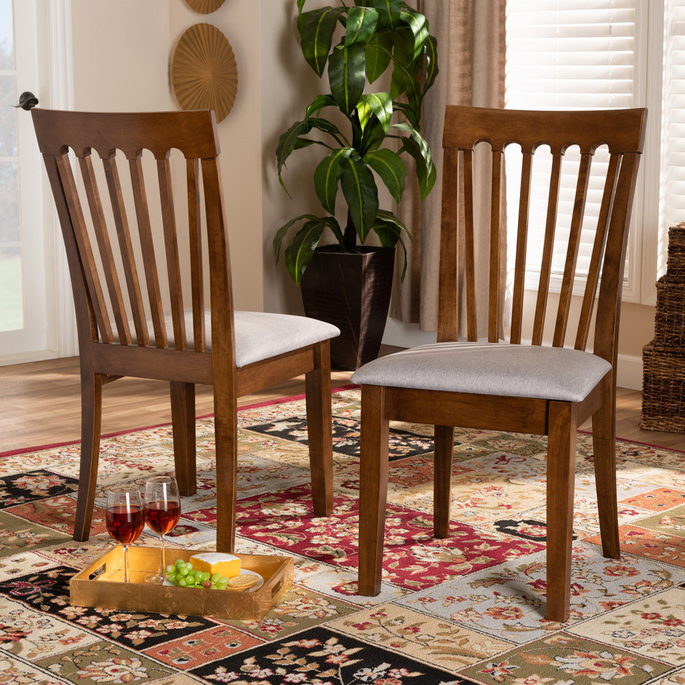 Baxton Studio - Minette Set of 2 Dining Chairs in Grey/Walnut - RH319C-Grey/Walnut-DC-2PK view 6