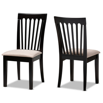 Baxton Studio - Minette Set of 2 Dining Chairs in Sand/Dark brown - RH319C-Sand/Dark Brown-DC-2PK view 1