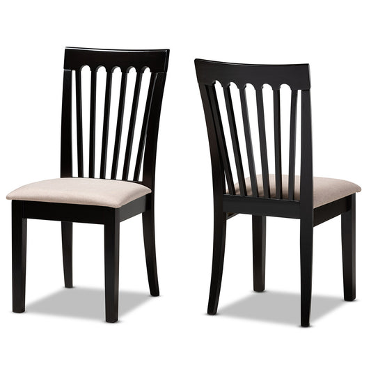 Baxton Studio - Minette Set of 2 Dining Chairs in Sand/Dark brown - RH319C-Sand/Dark Brown-DC-2PK view 1