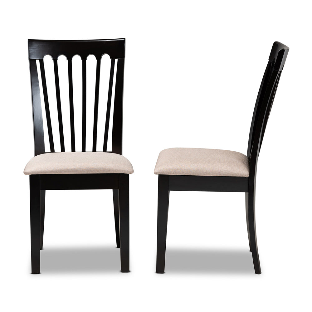 Baxton Studio - Minette Set of 2 Dining Chairs in Sand/Dark brown - RH319C-Sand/Dark Brown-DC-2PK view 3