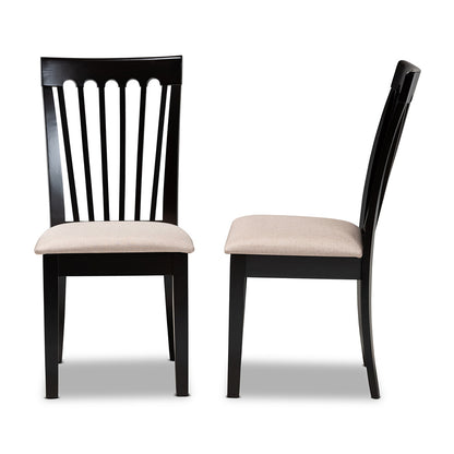 Baxton Studio - Minette Set of 2 Dining Chairs in Sand/Dark brown - RH319C-Sand/Dark Brown-DC-2PK view 3