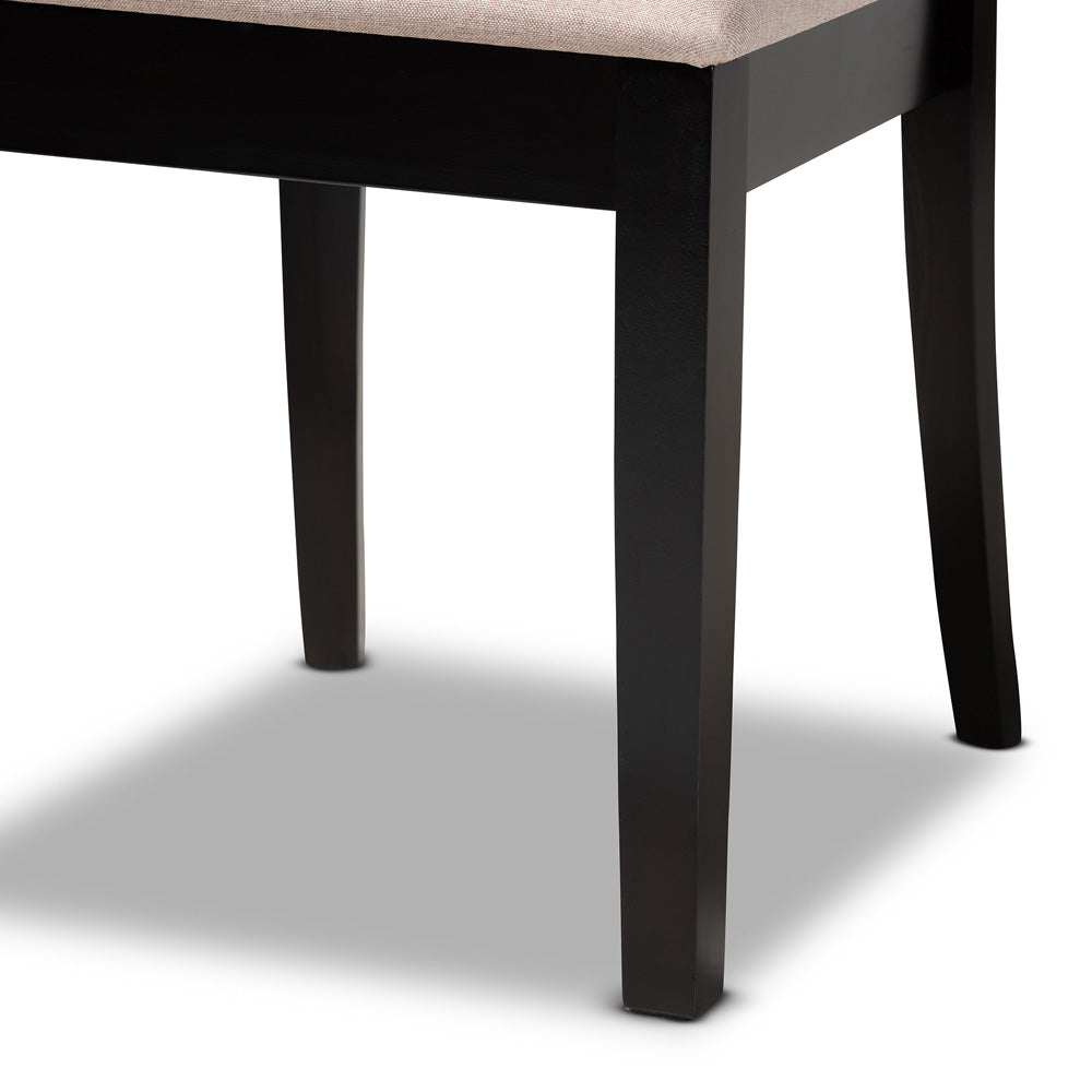 Baxton Studio - Minette Set of 2 Dining Chairs in Sand/Dark brown - RH319C-Sand/Dark Brown-DC-2PK view 5