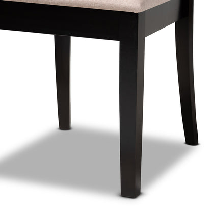 Baxton Studio - Minette Set of 2 Dining Chairs in Sand/Dark brown - RH319C-Sand/Dark Brown-DC-2PK view 5