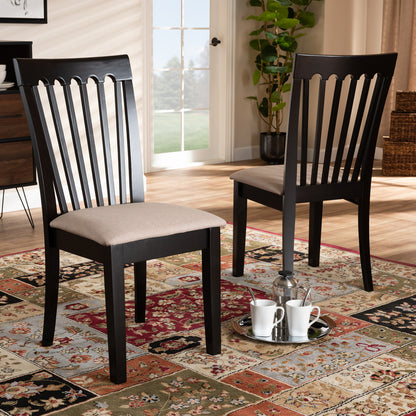 Baxton Studio - Minette Set of 2 Dining Chairs in Sand/Dark brown - RH319C-Sand/Dark Brown-DC-2PK view 6