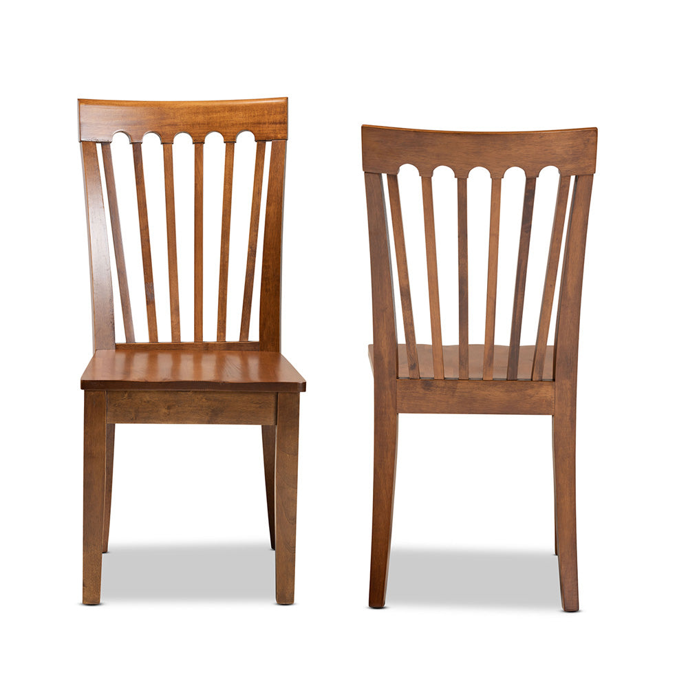 Baxton Studio - Minette Set of 2 Dining Chairs in Walnut Brown - RH319C-Walnut Wood Scoop Seat-DC-2PK view 2