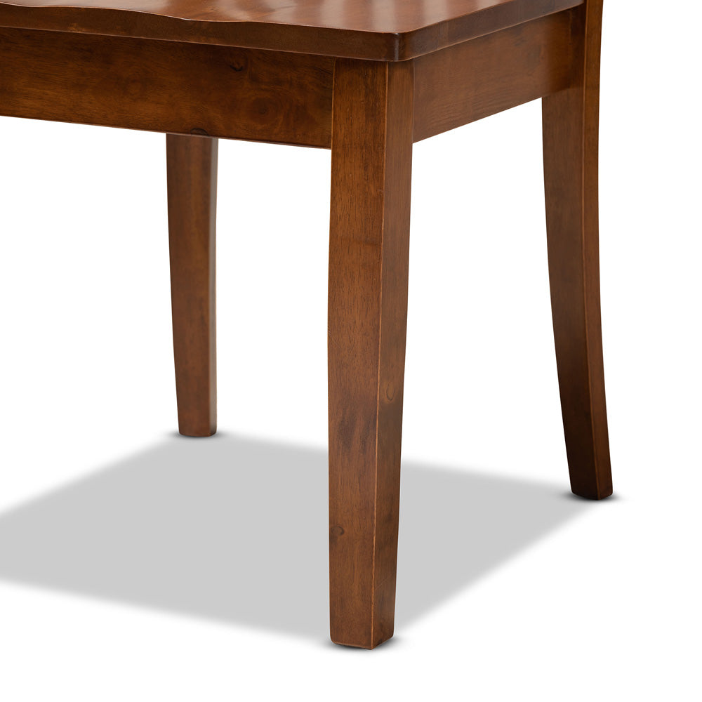 Baxton Studio - Minette Set of 2 Dining Chairs in Walnut Brown - RH319C-Walnut Wood Scoop Seat-DC-2PK view 5