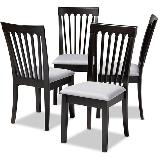 Baxton Studio - Minette Set of 4 Dining Chairs in Gray/Espresso - RH319C-Grey/Dark Brown-DC-4PK view 1