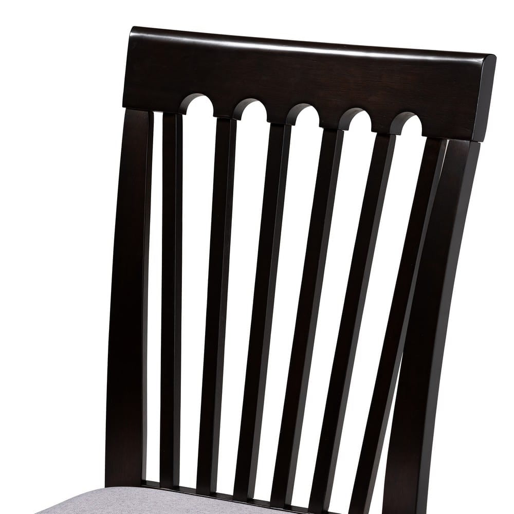 Baxton Studio - Minette Set of 4 Dining Chairs in Gray/Espresso - RH319C-Grey/Dark Brown-DC-4PK view 3