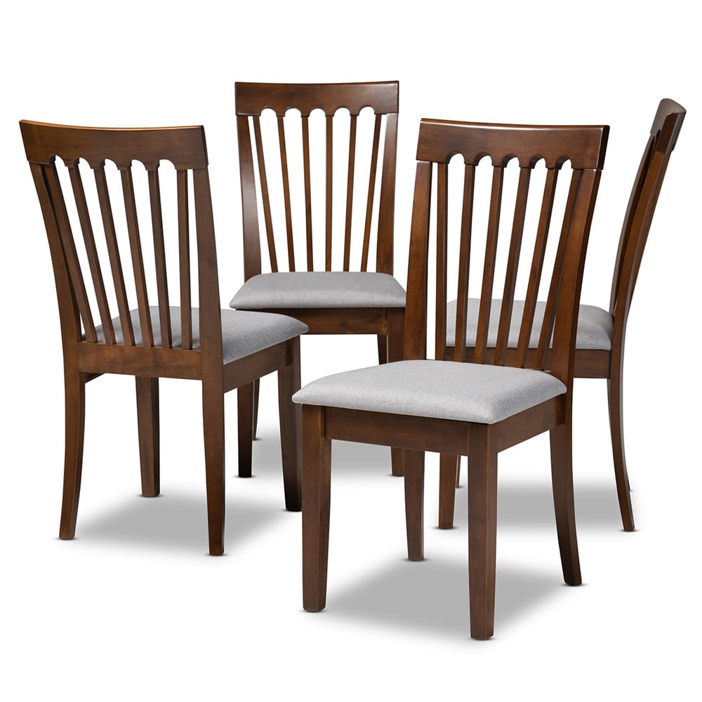 Baxton Studio - Minette Set of 4 Dining Chairs in Grey/Walnut - RH319C-Grey/Walnut-DC-4PK view 1