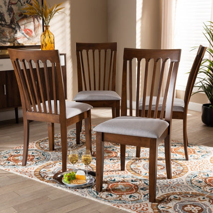 Baxton Studio - Minette Set of 4 Dining Chairs in Grey/Walnut - RH319C-Grey/Walnut-DC-4PK view 4