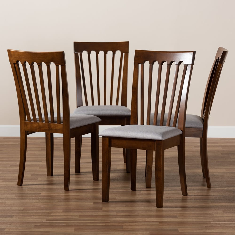 Baxton Studio - Minette Set of 4 Dining Chairs in Grey/Walnut - RH319C-Grey/Walnut-DC-4PK view 5
