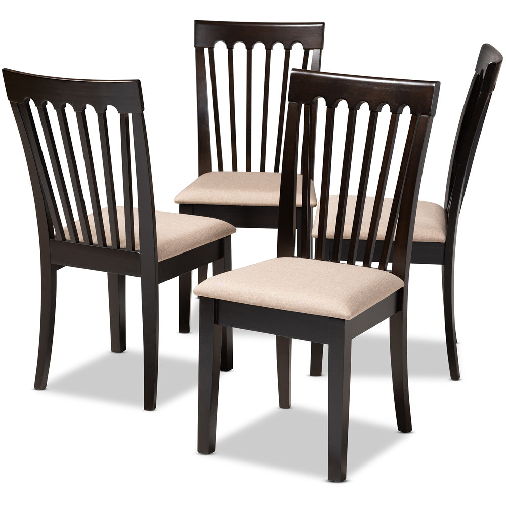 Baxton Studio - Minette Set of 4 Dining Chairs in Sand Brown/Espresso - RH319C-Sand/Dark Brown-DC-4PK view 1