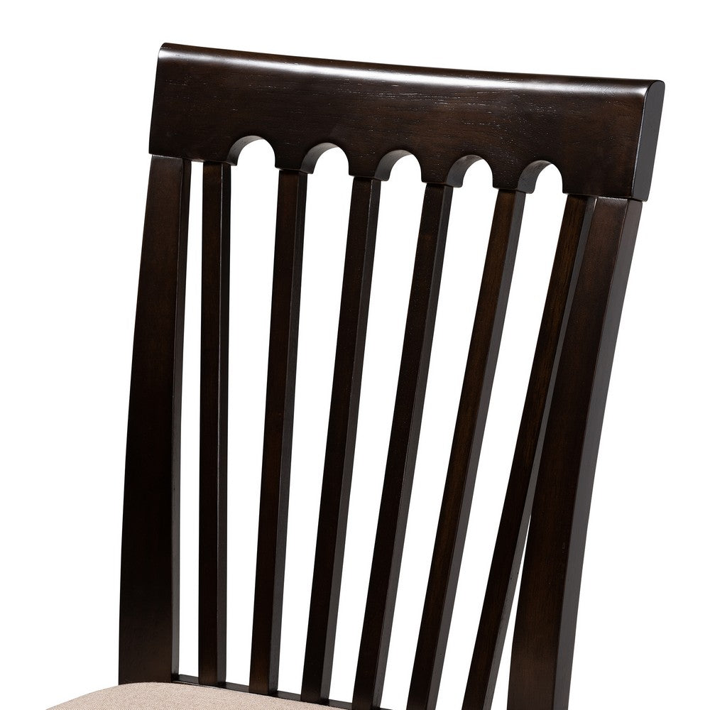 Baxton Studio - Minette Set of 4 Dining Chairs in Sand Brown/Espresso - RH319C-Sand/Dark Brown-DC-4PK view 3
