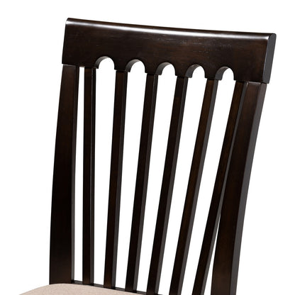 Baxton Studio - Minette Set of 4 Dining Chairs in Sand Brown/Espresso - RH319C-Sand/Dark Brown-DC-4PK view 3