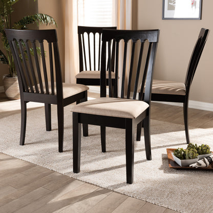 Baxton Studio - Minette Set of 4 Dining Chairs in Sand Brown/Espresso - RH319C-Sand/Dark Brown-DC-4PK view 5