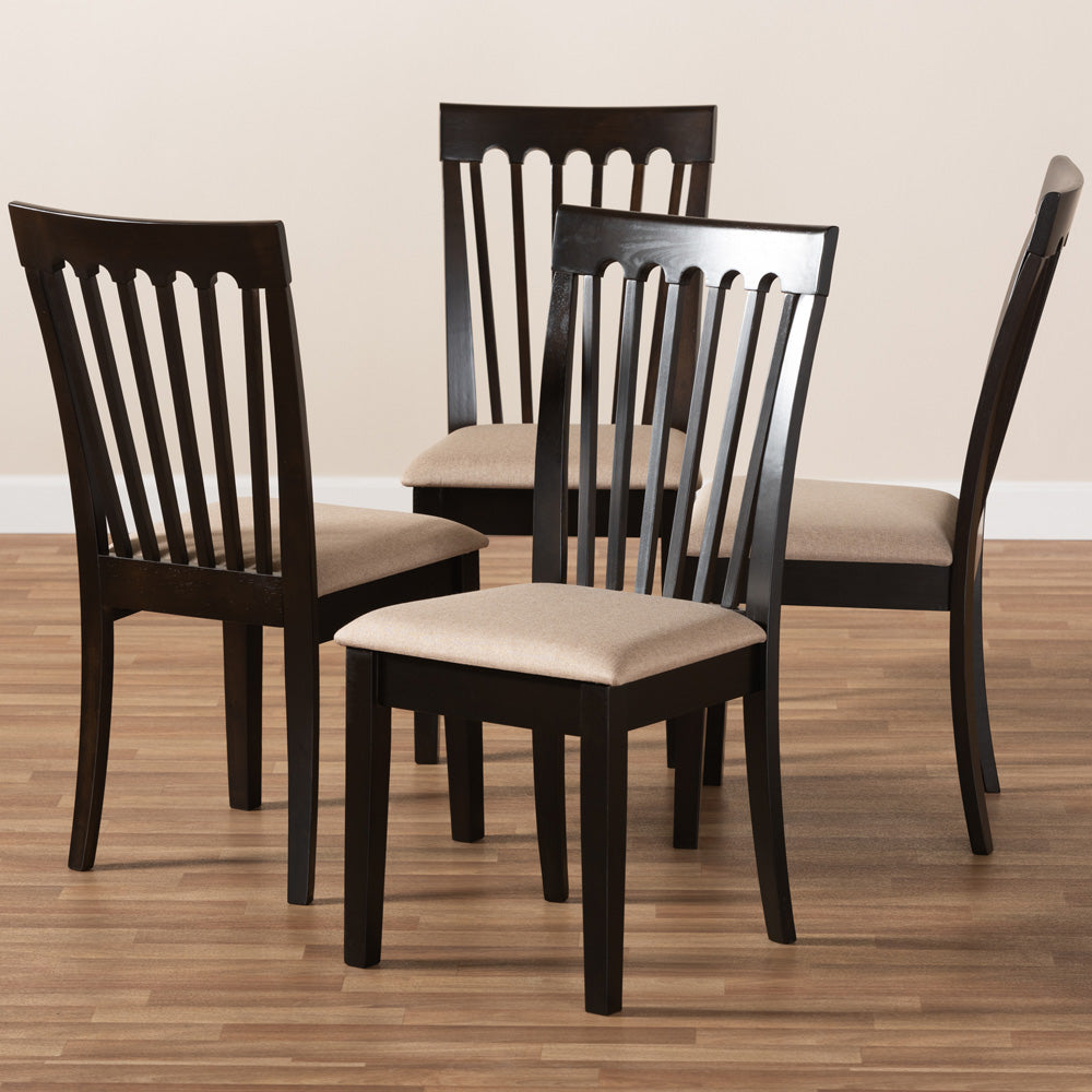 Baxton Studio - Minette Set of 4 Dining Chairs in Sand Brown/Espresso - RH319C-Sand/Dark Brown-DC-4PK view 6