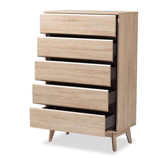 Baxton Studio - Miren Chest in Oak Brown/Dark Grey - SECOD5014-Hana Oak/Dark Grey-5DW-Chest view 2