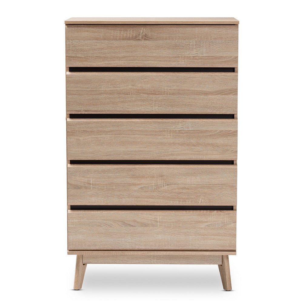 Baxton Studio - Miren Chest in Oak Brown/Dark Grey - SECOD5014-Hana Oak/Dark Grey-5DW-Chest view 3