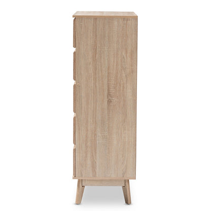 Baxton Studio - Miren Chest in Oak Brown/Dark Grey - SECOD5014-Hana Oak/Dark Grey-5DW-Chest view 4