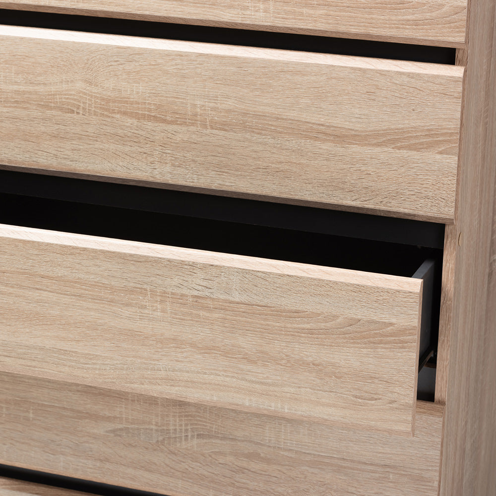 Baxton Studio - Miren Chest in Oak Brown/Dark Grey - SECOD5014-Hana Oak/Dark Grey-5DW-Chest view 6