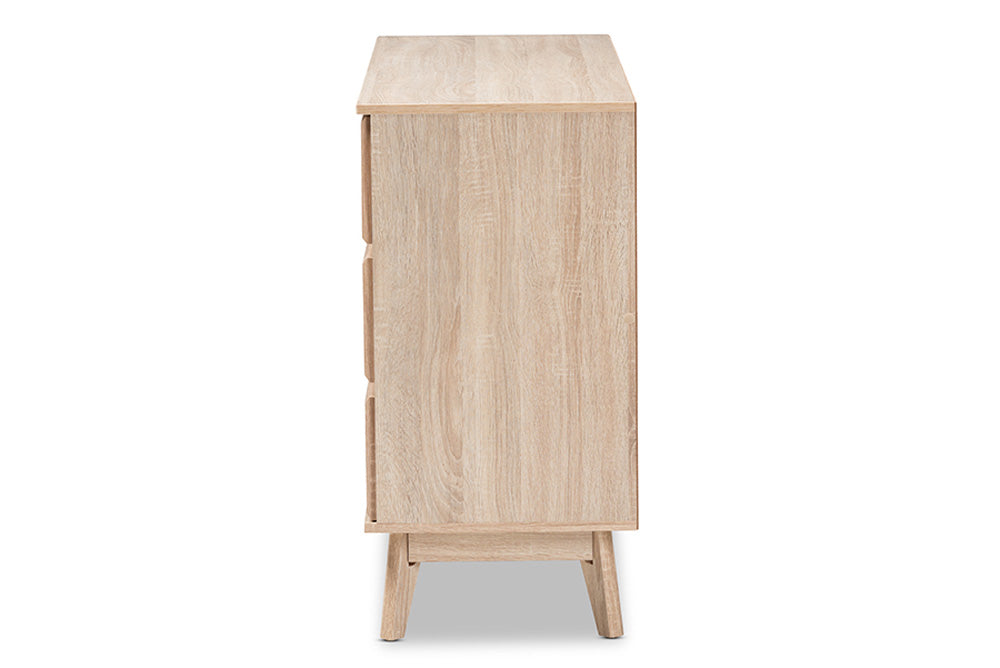 Baxton Studio - Miren Dresser - SECOD5015-Hana Oak/Dark Grey-6DW-Dresser view 4