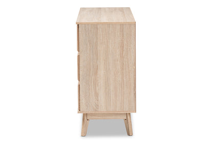 Baxton Studio - Miren Dresser - SECOD5015-Hana Oak/Dark Grey-6DW-Dresser view 4