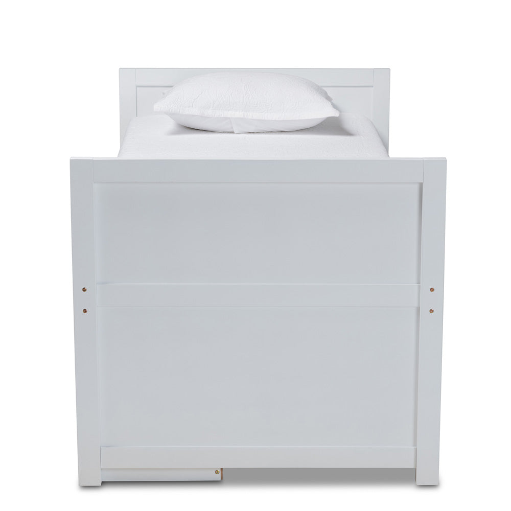 Baxton Studio - Mirza Twin Size Bed in White - MG0041-White-Twin view 3