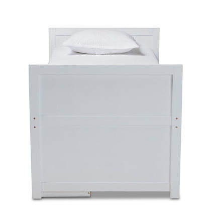 Baxton Studio - Mirza Twin Size Bed in White - MG0041-White-Twin view 3