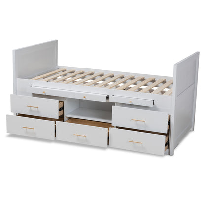 Baxton Studio - Mirza Twin Size Bed in White - MG0041-White-Twin view 5